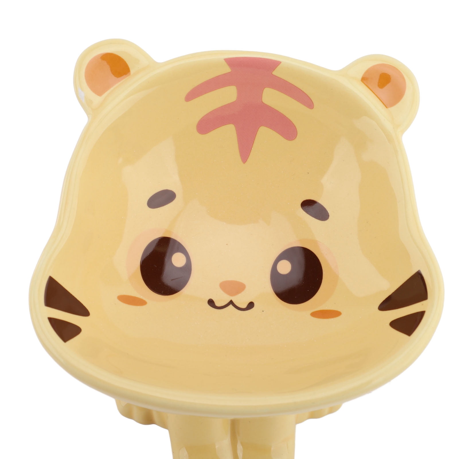 Rupoun Ceramic Pet Bowl Cute Cartoon Tiger Design Elevated and Tilted Cat Food Bowl for Home Use, Anti-Spill Raised Kitten Feeder, 5.51 inches / 14 cm [cite: 1, 8, 12]