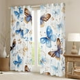 thumbnail image 2 of Homewish Kawaii Blue Butterfly Black Out Curtains, Fashion Watercolor Curtains Pack of 2 (42x63 Each), Teens Kids Girls Female Bedroom Curtains, Black Out Curtains Decor, 2 of 6