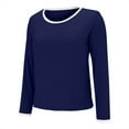 thumbnail image 5 of Womens Long Sleeve Pajama Top Built In Support Yoga Comfort Tee Soft Casual Layer, 5 of 8