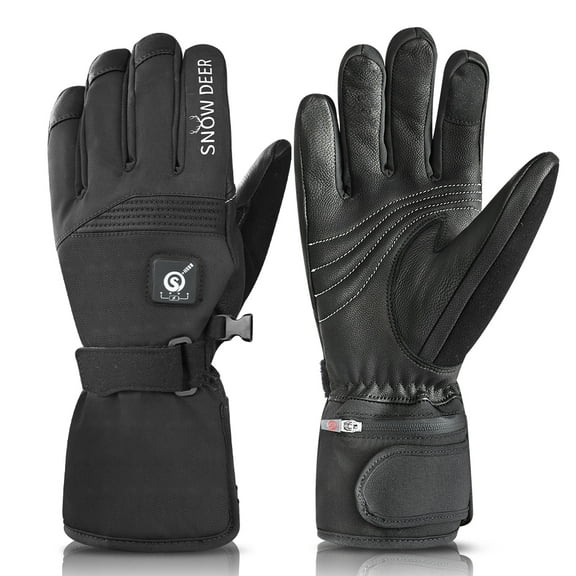 SNOW DEER Rechargeable Heated Gloves for Men & Women - 7.4V 2200mAh Battery, Waterproof, Touchscreen - Ideal for Skiing, Cycling, Hunting & Winter Adventures