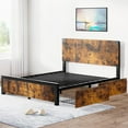 thumbnail image 7 of Full Size Bed Frame with Headboard and 4 Drawers, Rustic Vintage Wood and Metal Bed Frame with Large Storage Space, No Box Spring Needed, Noise Free, 7 of 7