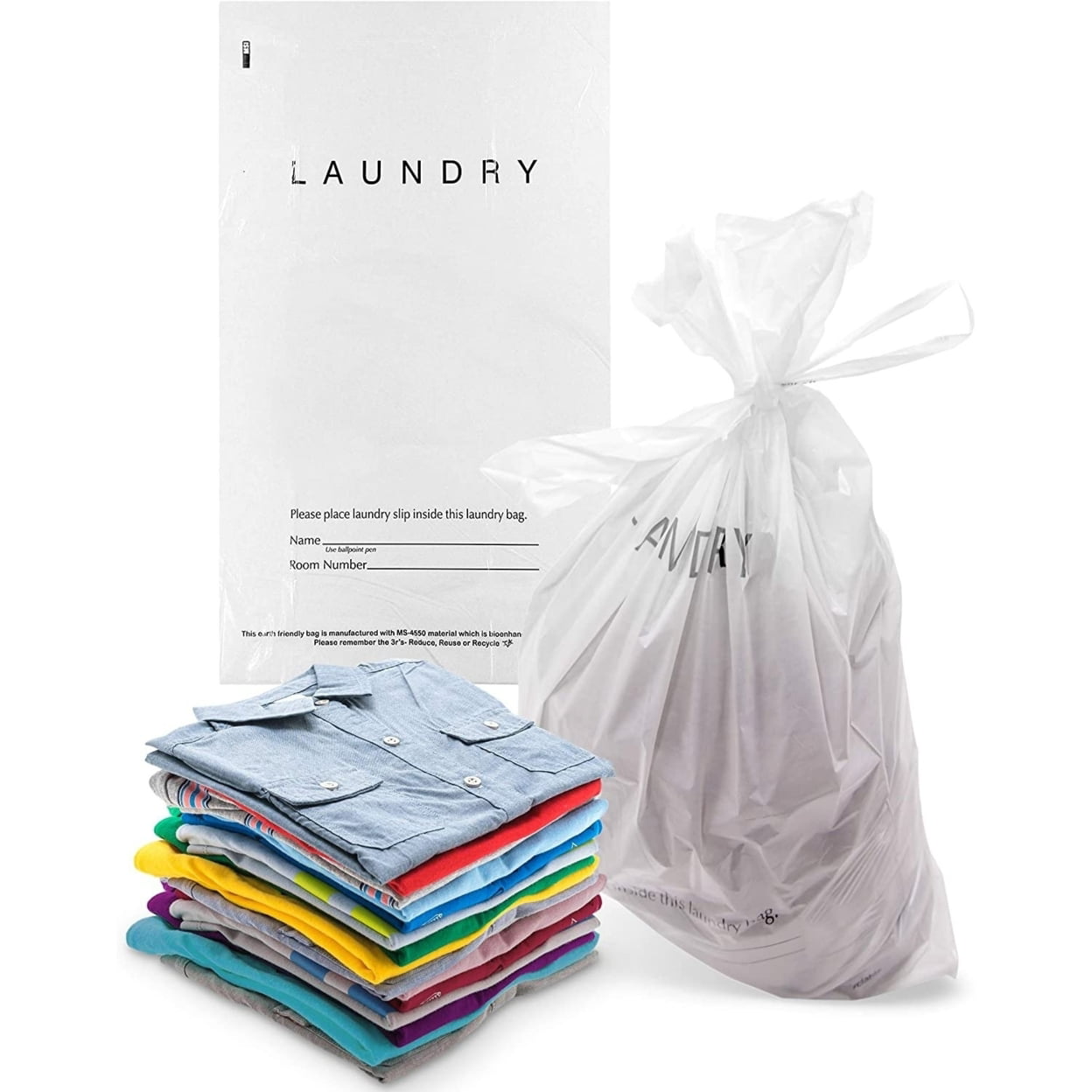 Laundry Bags Hospitality - 14 X 24 Hotel Laundry Bags - Tear Tape Tie  Closure Wh