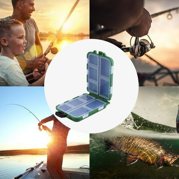 Hey-Zero Clearance Sale Fishing Tackle Accessory Storage Box Compartments Visible Fishing Lure Box Fishing Lure Bait Hooks Storage Box Storage Case Gr