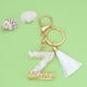 thumbnail image 1 of Llavero Llavero Z: Letra Tassel Blanca Nueva, Colgante de Cuarzo Gota, Bolso de Moda, 1 of 2
