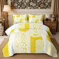 thumbnail image 2 of Manfei Minimalist Floral Stripes Quilt King 3 Pieces,Vintage Aesthetics King Coverlet Set,1 Bedspread and 2 Pillowcases, 2 of 7