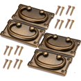 thumbnail image 1 of 4 tiradores de anillo de bronce para cajón, herrajes para puertas de gabinete, muebles, cajones, herrajes de misión de mano de bronce (4, amarillo), 1 of 5
