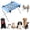 Blue, variant on Petish Bath for Dogs, 2-in-1 Foldable Pet Bathing Bed with Stand