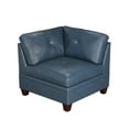 thumbnail image 6 of Genuine Leather Ink Blue Tufted 6pc Sectional Set 2x Corner Wedge 2x Armless Chair 2x Ottomans Living Room Furniture Sofa Couch, 6 of 9