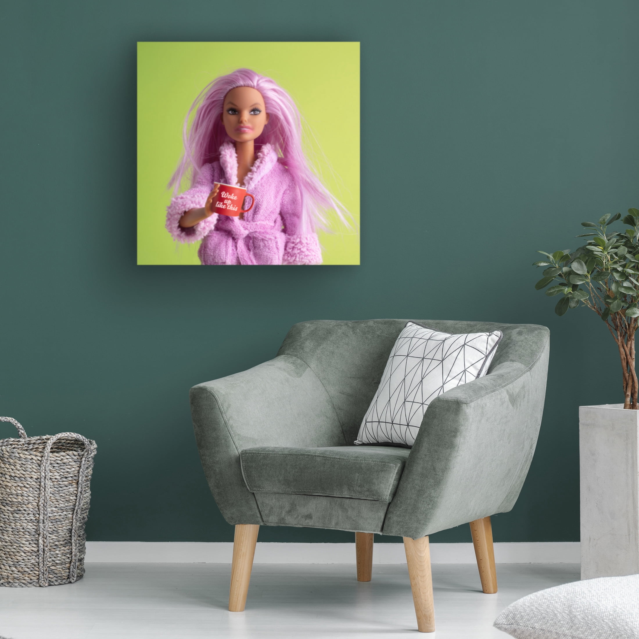 Canvas Wall Art - Julia Ramiro 'Woke Up Like This Q' Wall Art for Living Room, Bedroom, or Office Décor by Trademark Fine Art - 35 x 35 Inches