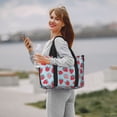 thumbnail image 3 of Rocae Strawberries for Travel Shoulder Bag Top Handle Handbag with Yoga Mat Buckle for Gym, Work, Travel, 3 of 7