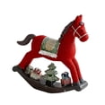 thumbnail image 4 of Estatua navideña, decoración navideña, centro de mesa, escultura, colección, figura de resina Caballo balancín rojo, 4 of 9