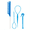 Four-piece Set (blue), variant on 4pcs Hair Loop Tool Set with 2pcs French Braid Tool Loop 1pc Elastic Hair Bands Remover Cutter 1pc Rat Tail Comb Metal Weaving Set