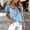 Blue, variant on Womens Summer Shirts Puff Sleeve Button Down Denim Oversized Tshirts for Women Black L