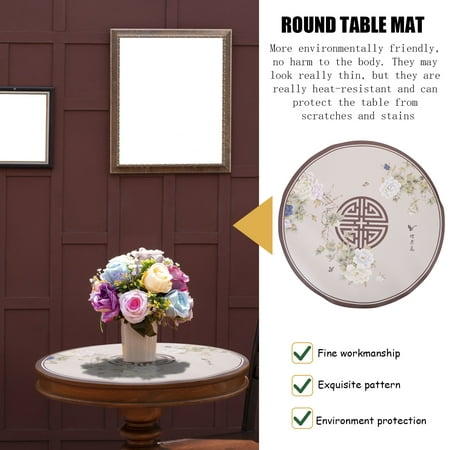 

Frcolor New Chinese Style Tablecloth Round Table Cover Tablecloth Ornament Party Dining Table Cover