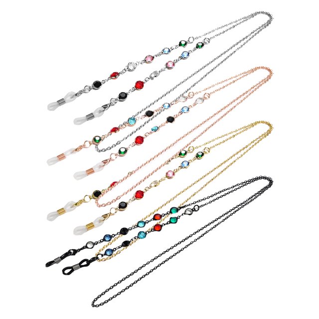 4Pcs Retro Style Delicate Beaded Eyeglasses Chains Anti-lost Ropes for Glasses