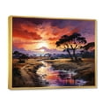 thumbnail image 2 of Designart "African Plains Twilight" African Floater Framed Wall Art Living Room, 2 of 7