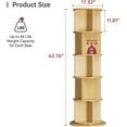 thumbnail image 2 of YYEAN Rotating Bookshelf, 360° Rotating Bookcase for Small Space, Corner Bookcase for Bedroom, Living Room, Study Room, 5 Tier, Wood, 2 of 9