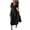 Black, variant on Plus Size Swing Dresses for Womens 2026 Fashion Summer Solid-Color Casual Short-Sleeved V-Neck Cinched Waist Thin Belt Dress
