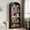 Black wood grain + original wood back, variant on Arched 5-Tier Bookshelf with Open Shelves, 71.65in Modern Wooden Bookcase, Antique White Freestanding Display Rack