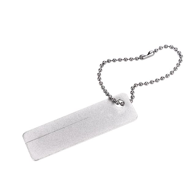 Qiilu Outdoor Pocket Fish Hook Fishhook File Grinder Sharpener with Key Chain, Fishhook File, Outdoor Grinder