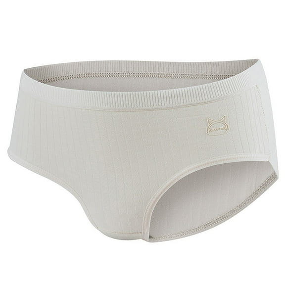 gbyLJF Women's Panties Solid Color Breathable Full Coverage Stretch Briefs Seamless Cotton Thong Underwear