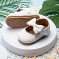 thumbnail image 3 of Infant Baby Girls Soft Sole Bowknot Princess Wedding Dress Mary Jane Flats Prewalker Newborn Light Baby Sneaker Shoes, 3 of 6