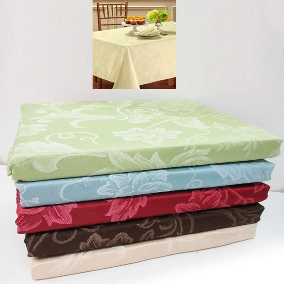 PURELY- 1 Damask Tablecloth 54" X 54" Square Floral Polyester Dining Room Variety Colors