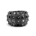 thumbnail image 3 of Bling Jewelry Womens Black Grey Goth Biker Stretch Bracelet Wide Cuff  Rock, 3 of 4