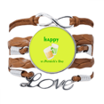 thumbnail image 1 of Cerveza Verde, tostadas para Irlanda. Pulsera de cuero Negro trenzado pulsera de cuerda de amor Unbranded M, 1 of 3