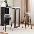 thumbnail image 2 of Duhome Elegant Lifestyle Backless Bar Stools Set of 2, Velvet Barstools Bar Height Round Stool Kitchen Island Stool, Gray, 2 of 11