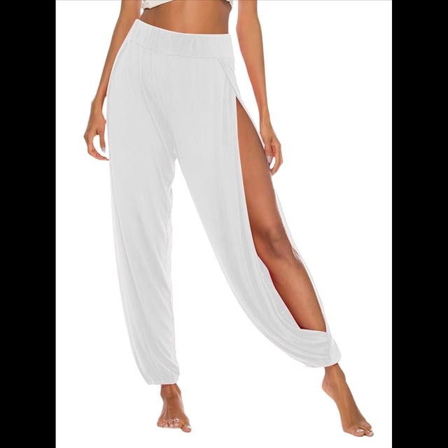 Pantalones Harén con Abertura Alta para Mujer, Pantalones Harén Hippies. M