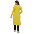 thumbnail image 3 of Maple Clothing Indian Dresses for Women Printed Long Kurta Party Wear (Yellow, XL), 3 of 6
