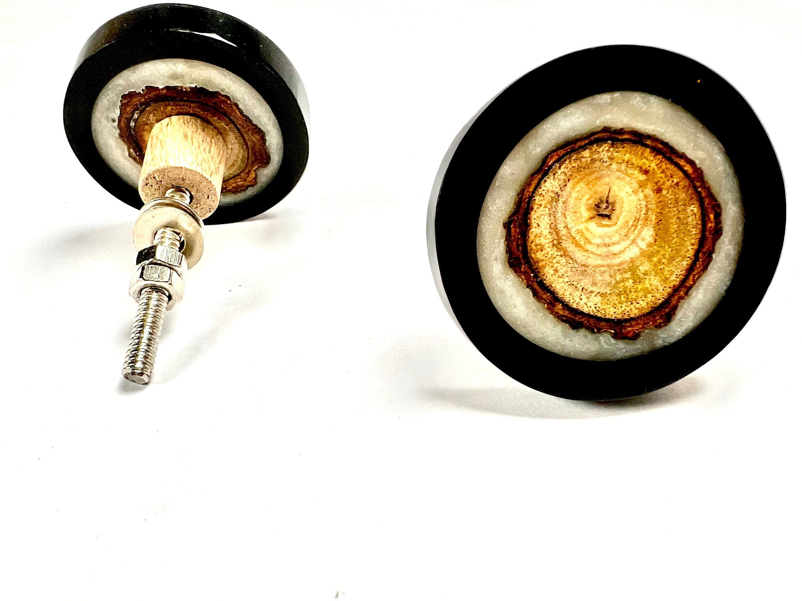10 PC SET of Cabinet resin Knobs | Resin and wood knobs|Drawer Closet Dresser Wardrobe Furniture Door| Nuts & Bolts Included