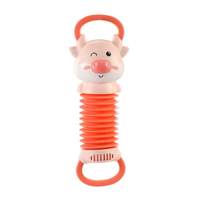 Pink Cow Shaped Accordion Toy Music Interaction Function For Infant Emotional Soothing