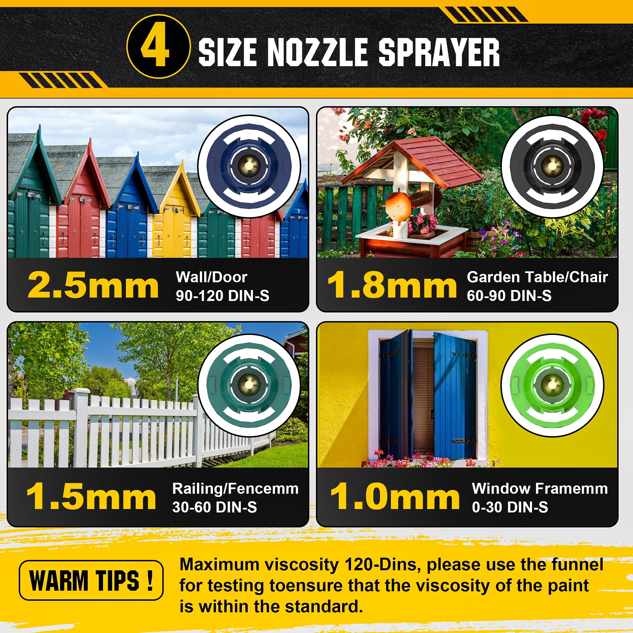 Gisam Brushless Paint Sprayer with 2 Batteries Cordless Spray Gun, Electric HVLP Painting Tool for Furniture Cabinets Fence House Painting