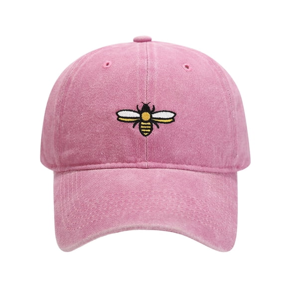 DeHolifer Baseball Cap for Women Men Burt's Bee Embroidered Washed - Adjustable Hat for Sun Protection & Sports