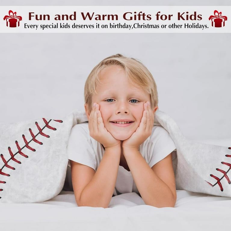 Baseball Blanket for Boys Girls, Super Soft Kids Baseball Gifts