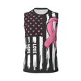 thumbnail image 6 of Yiaed Ribbon Breast Cancer Awareness Print Men's Singlet Vests Summer Running Muscle Tank Tops Gym Undershirt Round Neck Sleeveless for man, 6 of 8