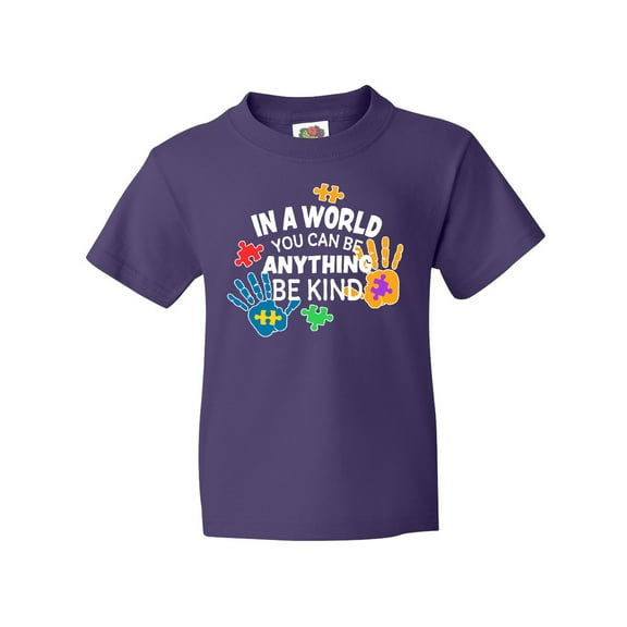 Inktastic In a World You Can Be Anything Be Kind Autism Awareness Youth T-Shirt