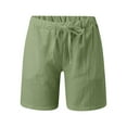 thumbnail image 4 of Womens Bermuda Shorts Lounge Athletic Shorts Loose Running Shorts Casual Long Yoga Shorts with Pockets Green, 4 of 5