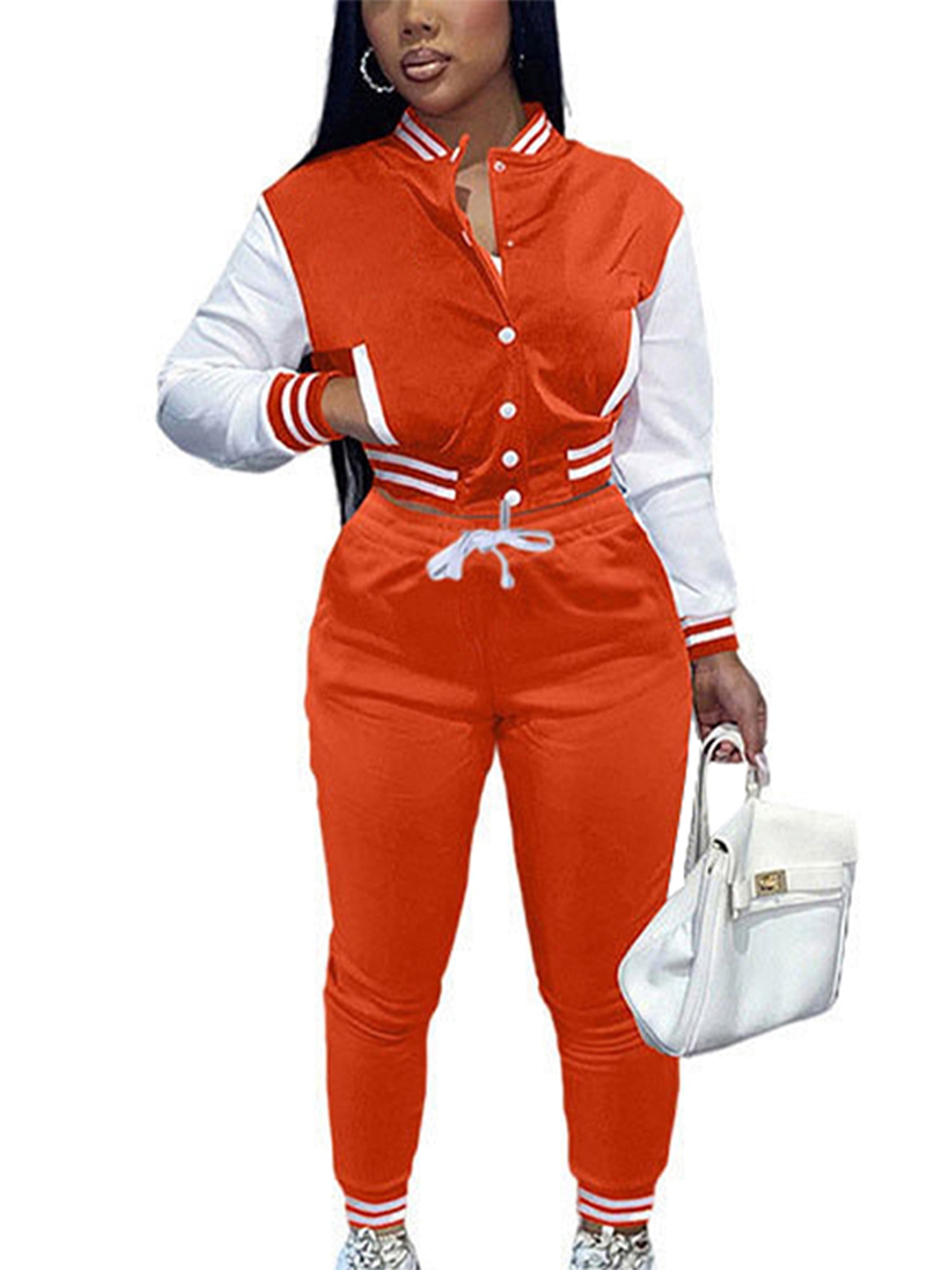 womens orange jogging suit