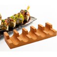 thumbnail image 5 of ABCISI Wood Sushi Temaki Holder, Rustic Novelty Serving Tray, Taco Display Stand Sushi Hand Roll Holder for Party Restaurant Dining Room, Presentation Platter Roll Boat Food Display, 5 Grid, 5 of 7