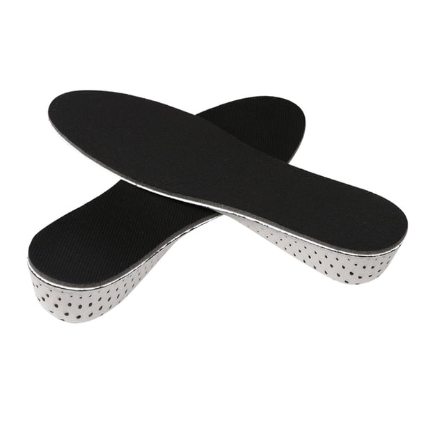 1 par de plantillas invisibles de 3 cm de aumento, con acolchado completo para mayor comodidad, unisex, de esponja (negras).