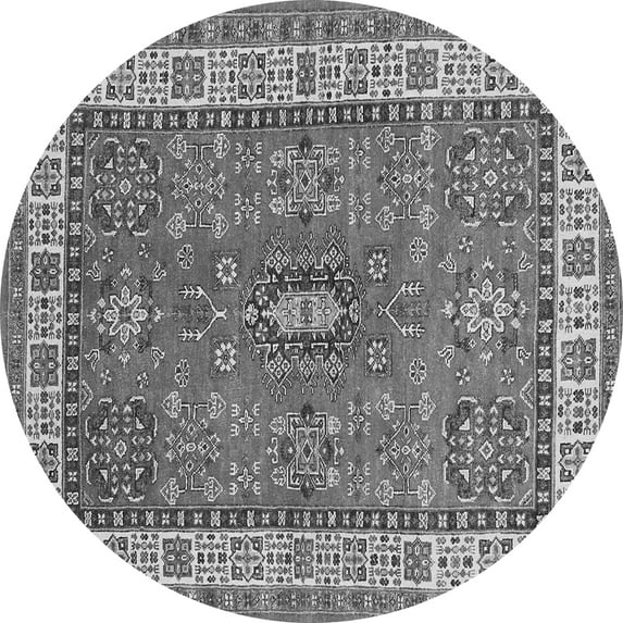 Ahgly Company Indoor Round Persian Gray Traditional Area Rugs, 6' Round