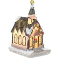 thumbnail image 1 of LNGOOR 1Pc Christmas House with LED Light Resin Party Ornament, 1 of 5