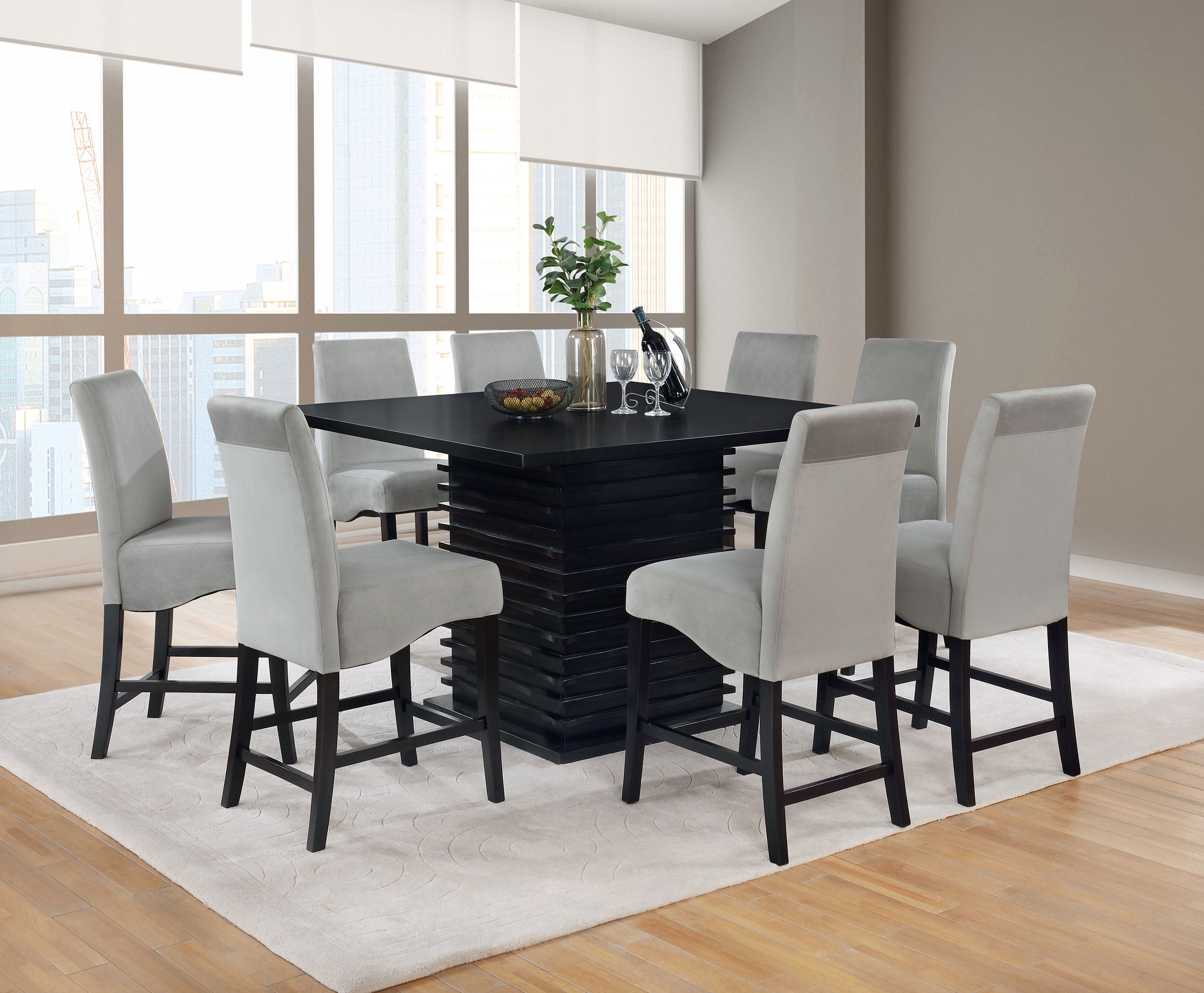 Stanton 9-piece Square Counter Height Dining Table Set Grey and