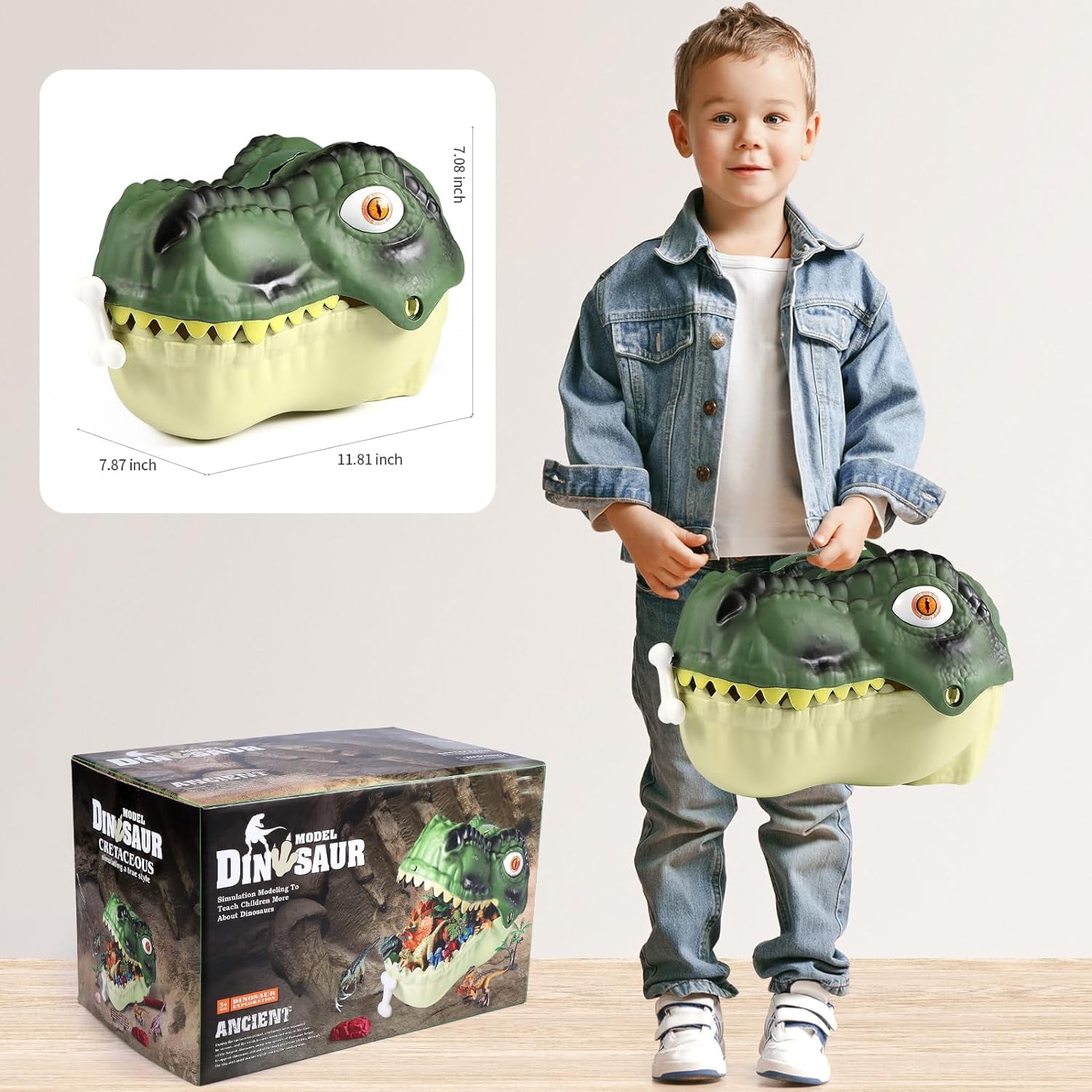 Style-Carry Dinosaur Toys for Kids 3-5 Years, 45Pcs Realistic Dinosaur Toy, Educational Figures, Gift for Boys Girls