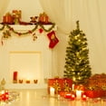 thumbnail image 5 of Gymax 2 PCS 4 FT Pre-Lit Potted Christmas Tree Artificial Entrance Tree w/ LED Lights & 160 Branch Tips, 5 of 10
