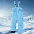 thumbnail image 2 of CPNG Kid's Boys Girls Snow Bib Pants Winter Windproof Ski Pants Outdoor Thickened Insulated Warm Snow Ski Bib Overalls(Light Blue,9-10 Years), 2 of 9