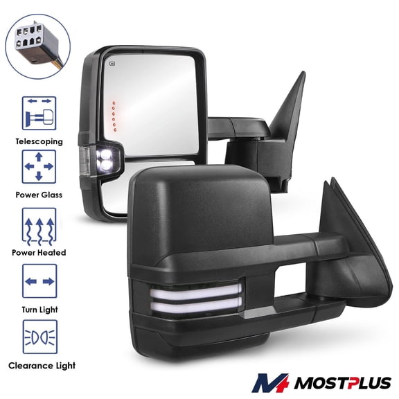 MOSTPLUS Pair Power Heated Tow Mirrors for 1999-2002 GMC Sierra Chevy Silverado 1500/2500